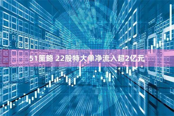 51策略 22股特大单净流入超2亿元