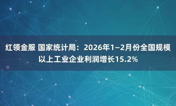 红领金服 国家统计局：2026年1—2月份全国规模以上工业企业利润增长15.2%